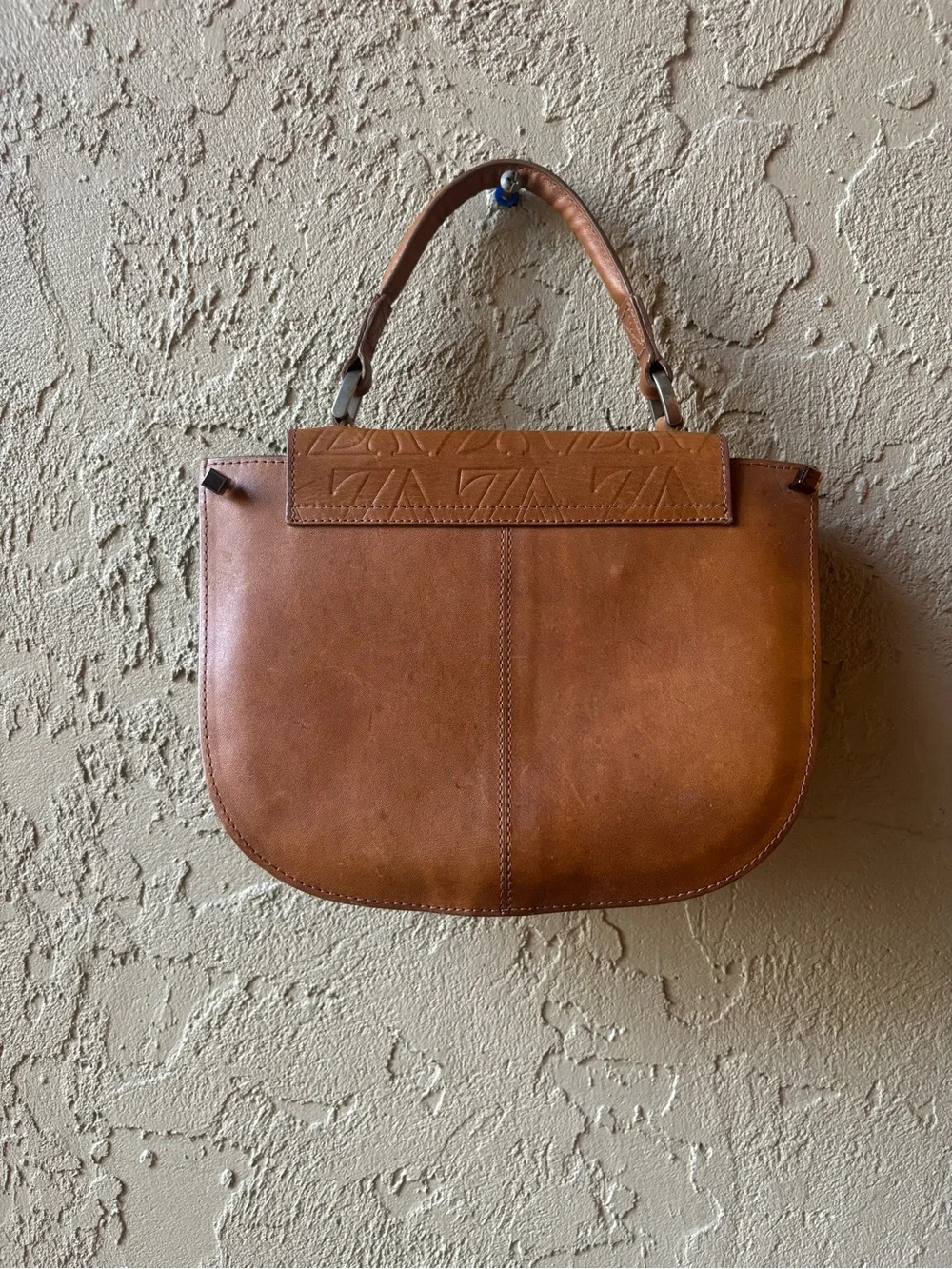 VELEZ Designer Tan Leather Top-Handle Satchel